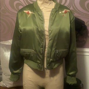 Olive green bomber jacket